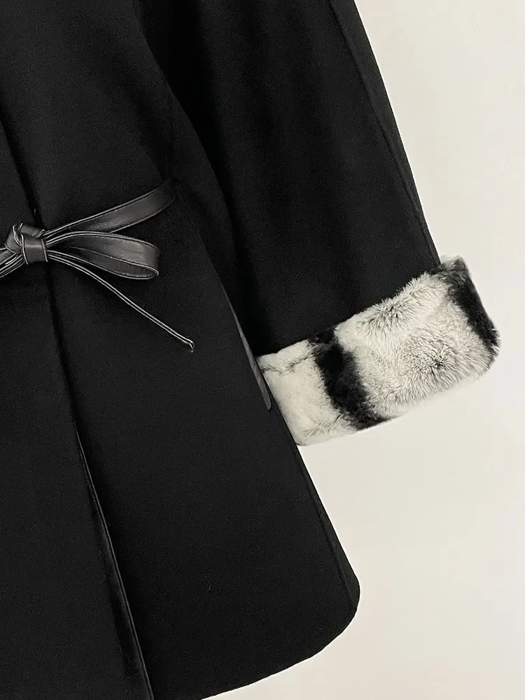 2025 Vera Pelliccia di Coniglio Rex Collo Mantello di Lana Delle Donne Autunno Inverno Abbigliamento Femminile Allentato Manica A Pipistrello Giacca di Lana di Pelliccia Naturale