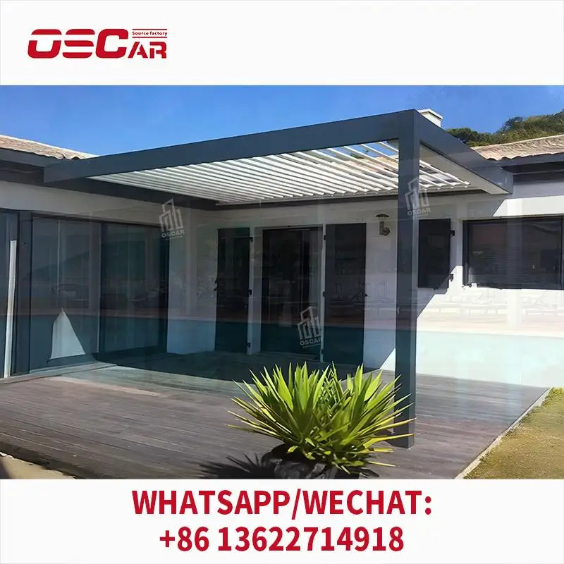 

Bioclimatic Custom Aluminium Manual Louvre Roof Remote Control Gazebo for Garden Patio Balcony Outdoor pergolas