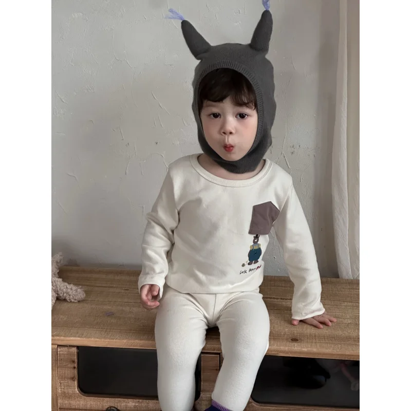 

9.29New Arrival Children Clothing2025Baby Autumn and Winter Clothes Boys Rice White Home Clothes Set