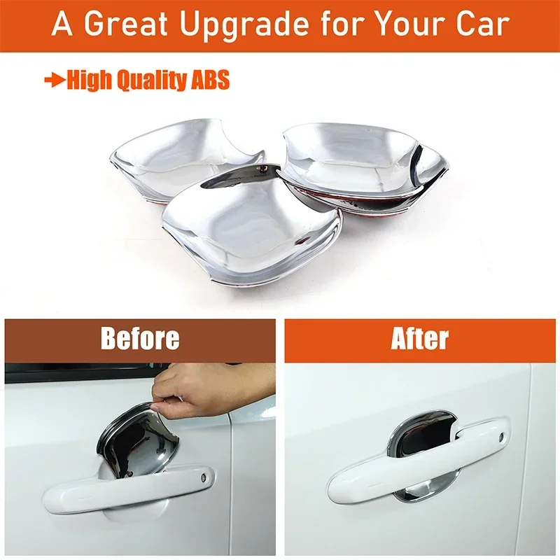 

For Toyota Land Cruiser Prado 250 LC250 2024+ ABS Carbon Fiber Car Exterior Door Bowl Decoration Sticker Car Accessories 4Pcs