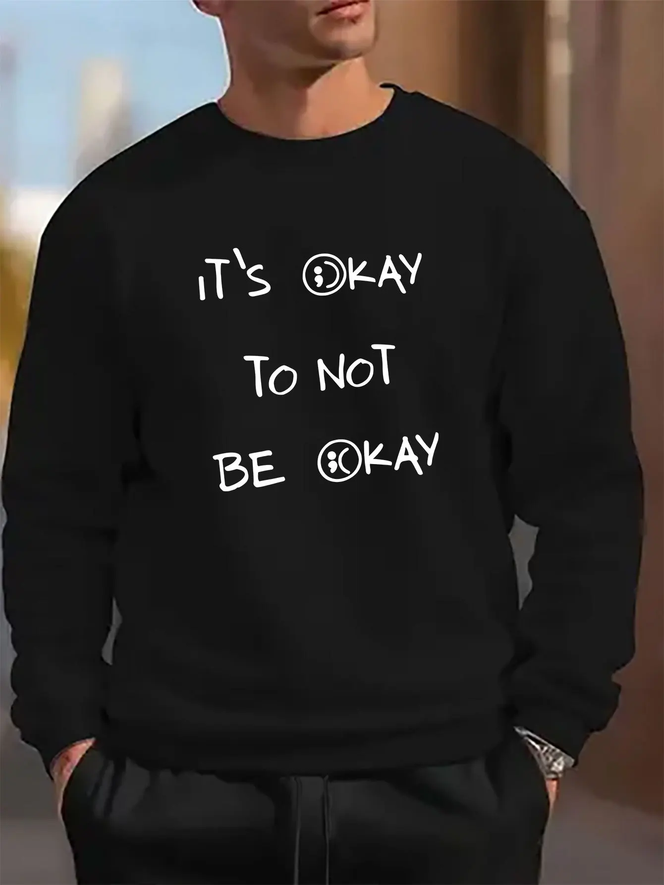 

Мужской повседневный свитер с капюшоном и круглым вырезом, трикотажная ткань, легкая эластичность, модный принт.