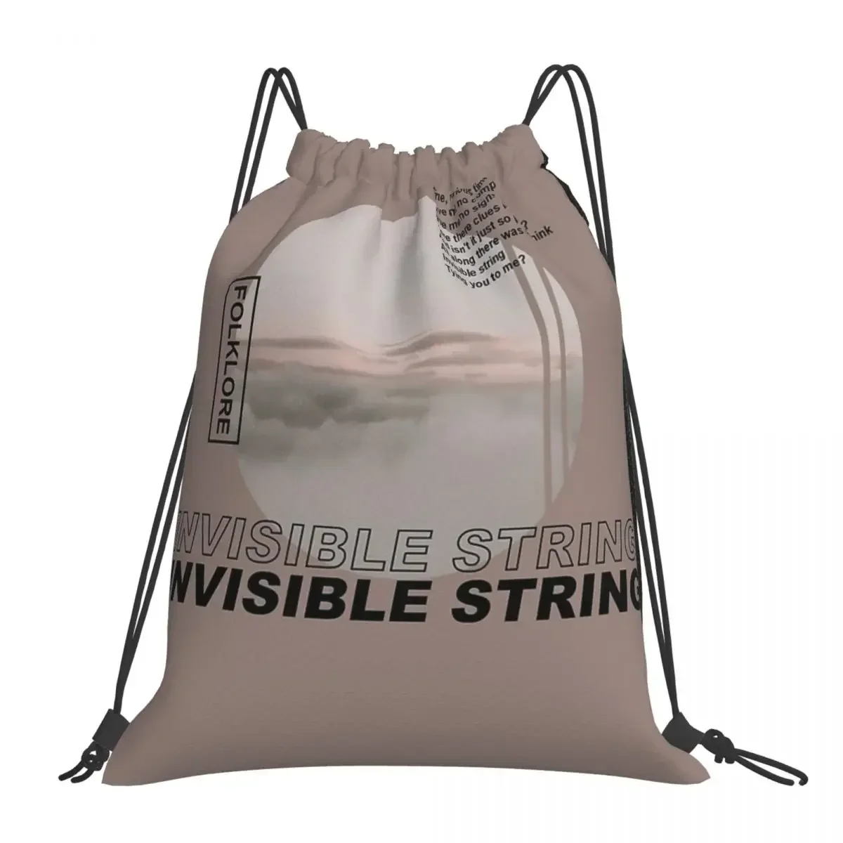 

Invisible String Lyrics Backpacks Fashion Drawstring Bags Drawstring Bundle Pocket Sundries Bag BookBag For Travel Students