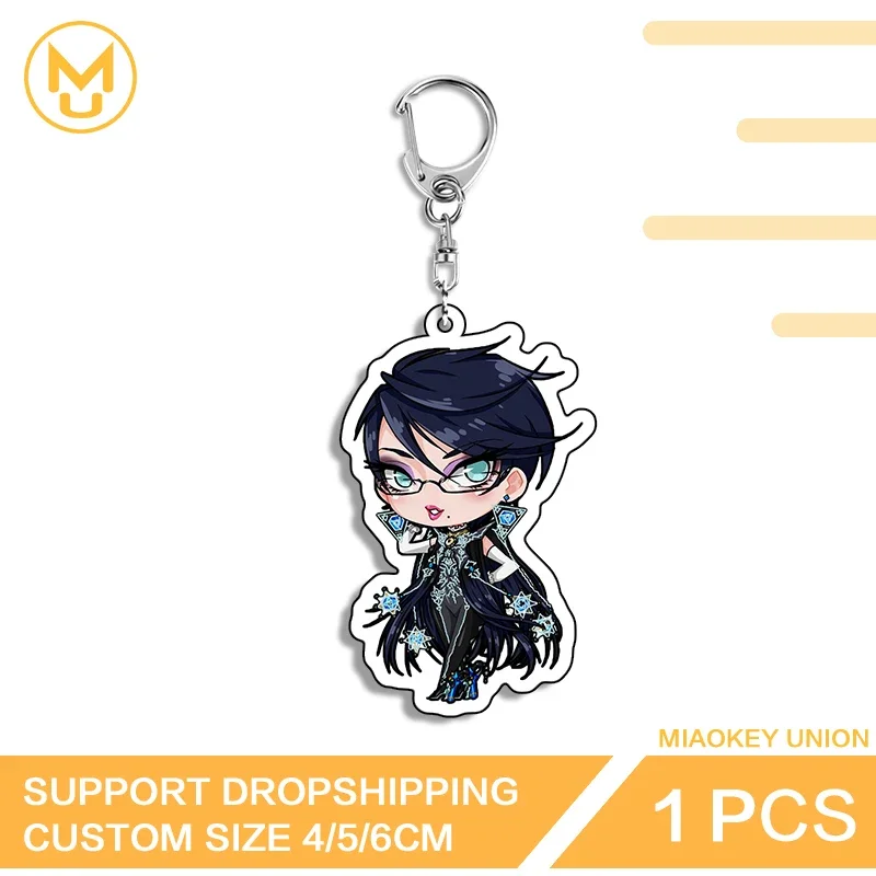 Llavero de doble cara innovador y de alta calidad con diseño de Waifu Bayonetta de dibujos animados, llamativo y atractivo, decoraciones de moda ingeniosas