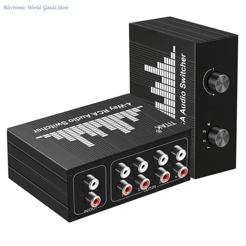 A3PD 4 Way Media Control Box, Manual Channel Manager with No Power Design for Source Changes in Home Media Areas, Shelves, and