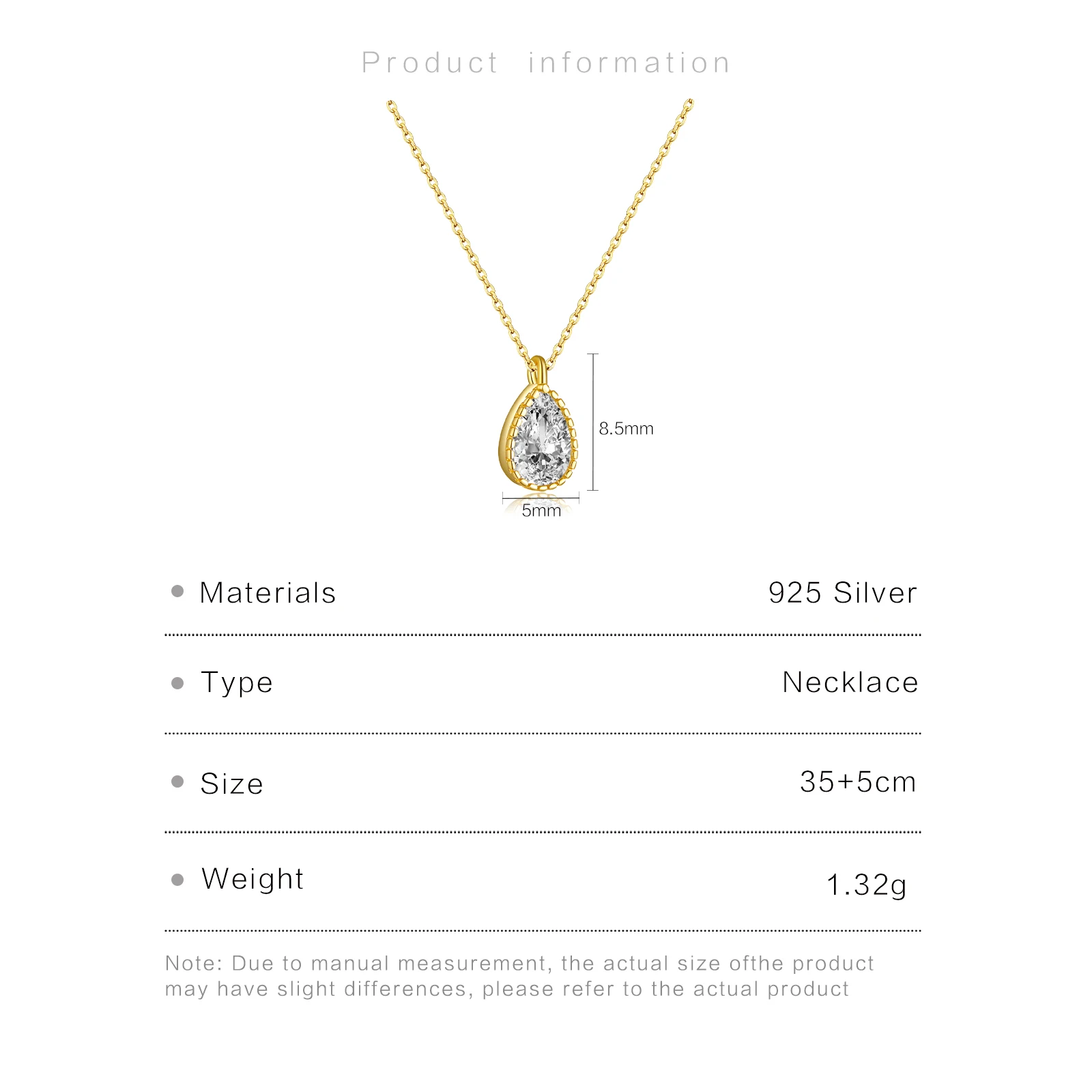 ANDYWEN 925 Sterling Silver Gold Ovals Wisiorek Naszyjnik 4 * 6mm Luksusowy wisiorek ZIrcon CZ Charm Wisiorek 40cm Łańcuch Naszyjnik Biżuteria Prezent — zdjęcie 7