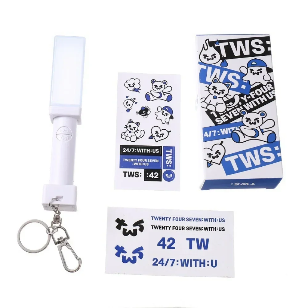 Kpop TWS Mini Lightstick Keychain Scalable LED Luminous Hand Light