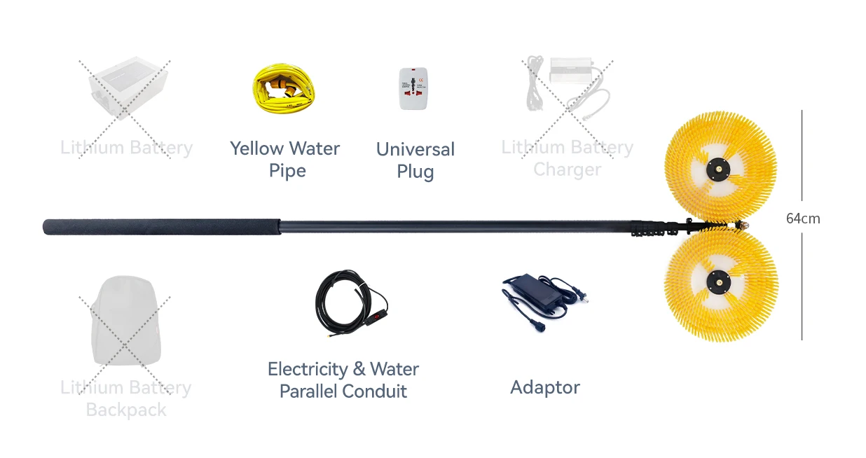 2025 New Factory Direct Sale Solar Rotating Cleaning Brushes PV Cleaner Machine for Rooftop & Ground Solar Power Systems