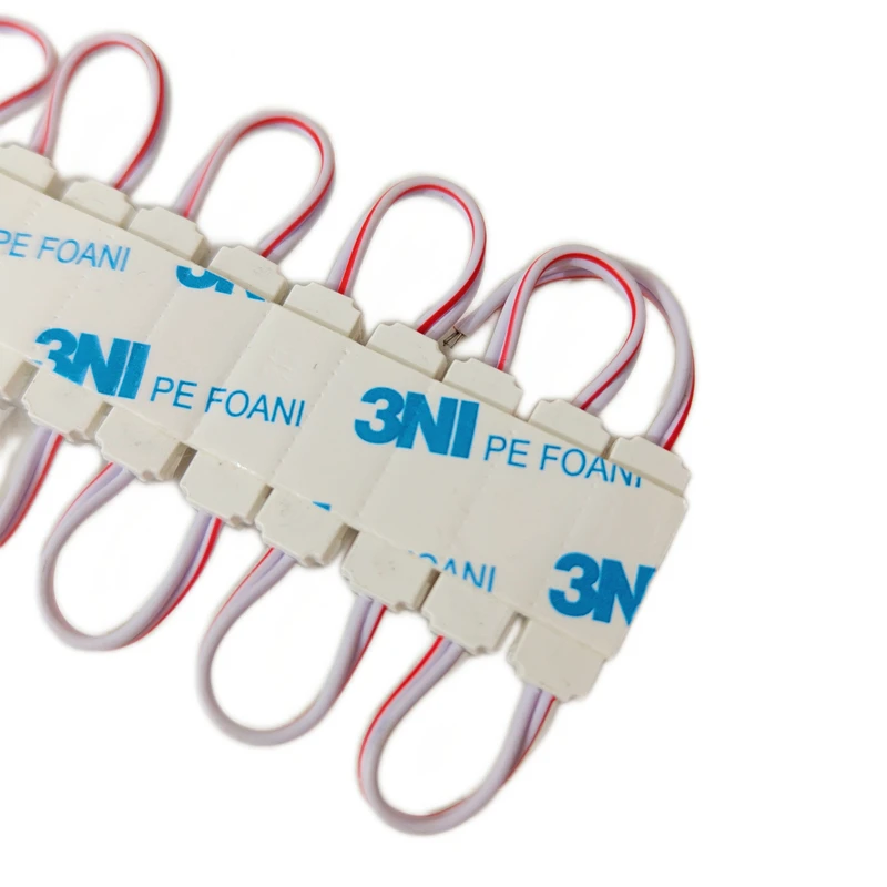 20개/묶음 LED 모듈 2835 SMD DC 12V 방수 인젝션 모듈 3LED 0.9W 미니 LED 모듈 상점 배너 디자인용