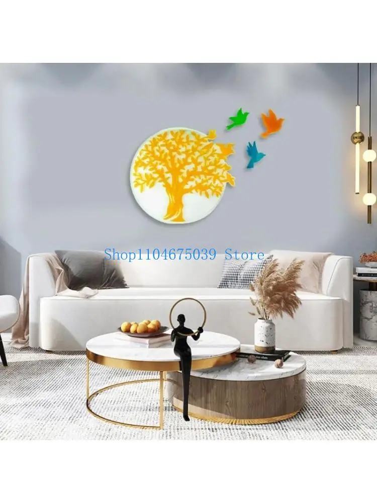 

5asd Tree-of-Life and Bird Resin Molds Wall Art Pendant Silicone Mold Epoxy Casting for Wall Art-Hanging Decoration Ornament
