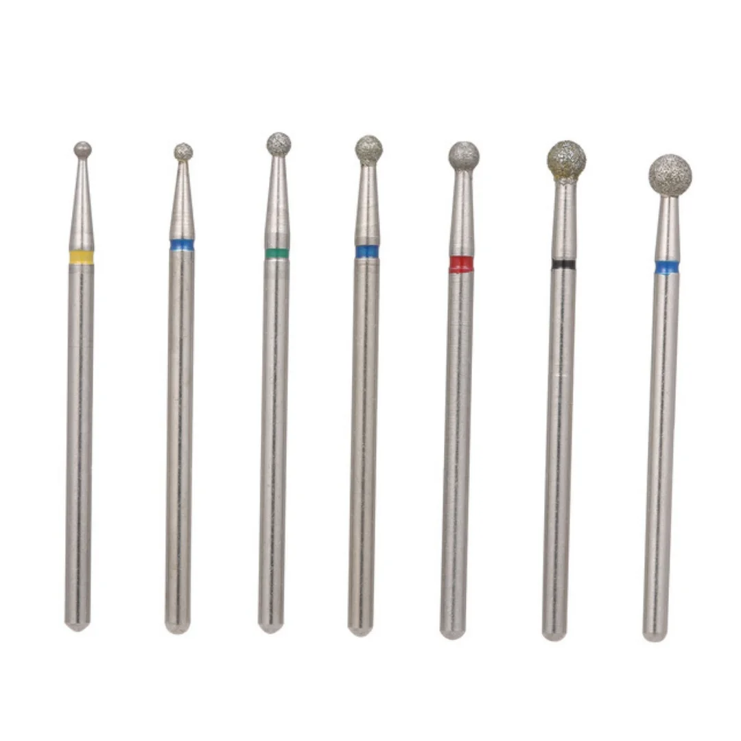 7개 세트 네일 드릴 비트 다이아몬드 커터 매니큐어 큐티클 버 밀링 커터 페디큐어 네일 액세서리 도구 네일 파일