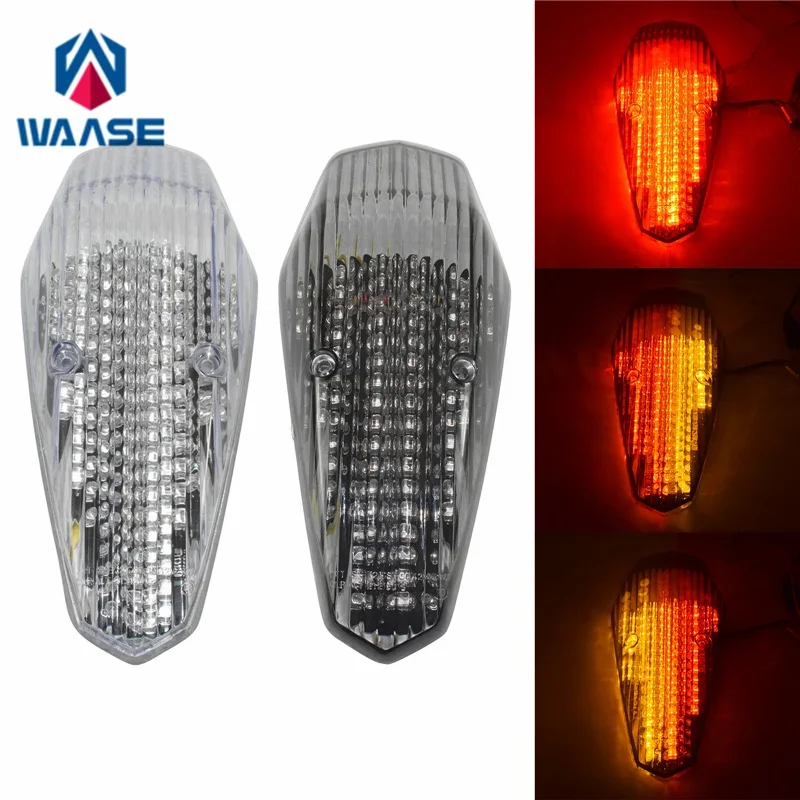 WAASE E-Marked Rear Tail Brake Turn Signals Integrated Light For 2004 2005 2006 2007 2008 HONDA Shadow Aero 750 VT750