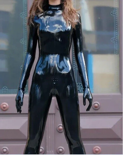 

costume party New Latex Catsuit 100% Rubber Black Tights Cosplay Uniform Clubwear Size XS-XXL cosplay