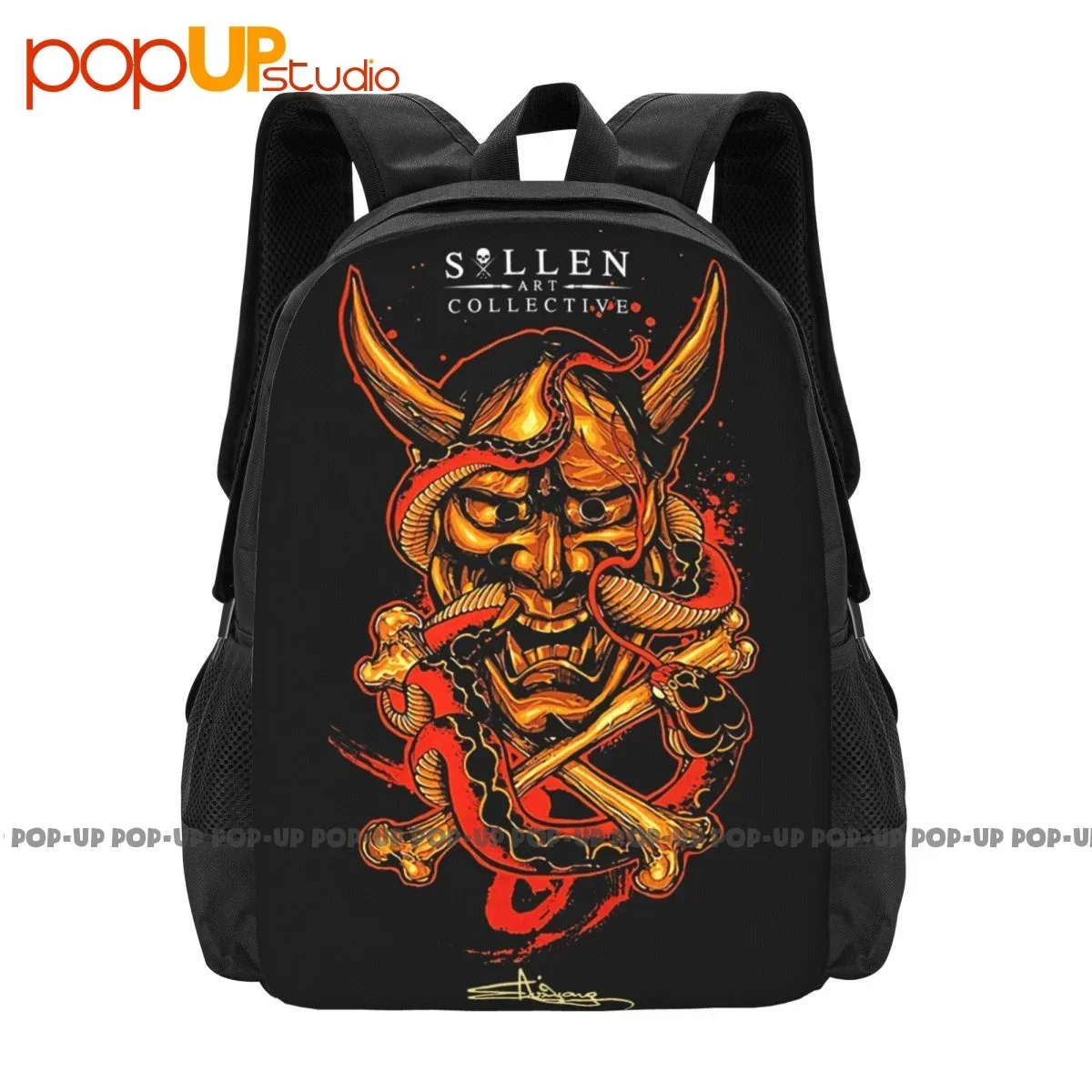 

Sullen Henya Apparel Tattooed Skull Backpack Large Capacity Gym Swimming 3d Printing Riding Backpack