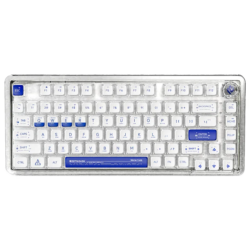 Leobog K81 Customized Mechanical Keyboard Wireless Bluetooth Three Modes Rgb Light Effect Gamet Structure Transparent Axis