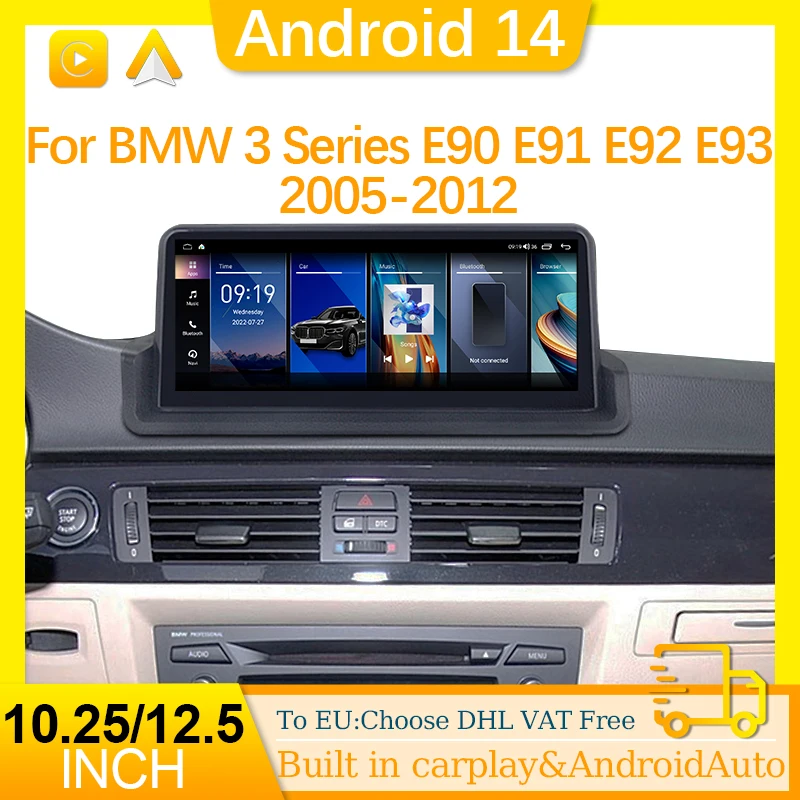 

Android 14 Auto Unit For BMW 3 Series E90 E91 E92 E93 Carplay Monitors Car Multimedia Stereo Speacker Radio DVD Player GPS Navi