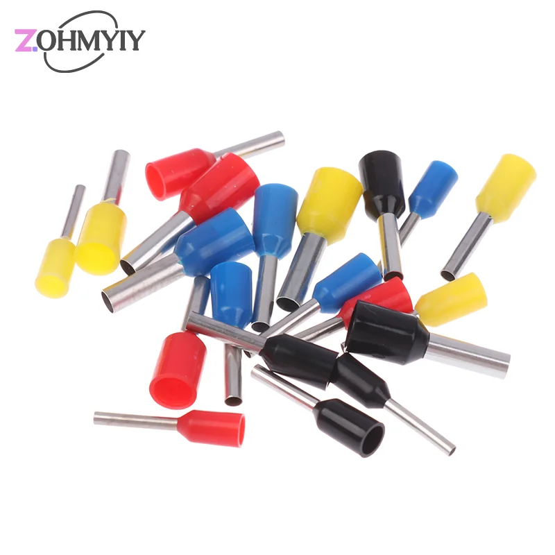 100pcs/lot Europe Style Pin Terminal VE0508 7508 1008 1508 2508 Tube Type Wire Line Cable Connector Blue Black Yellow Red