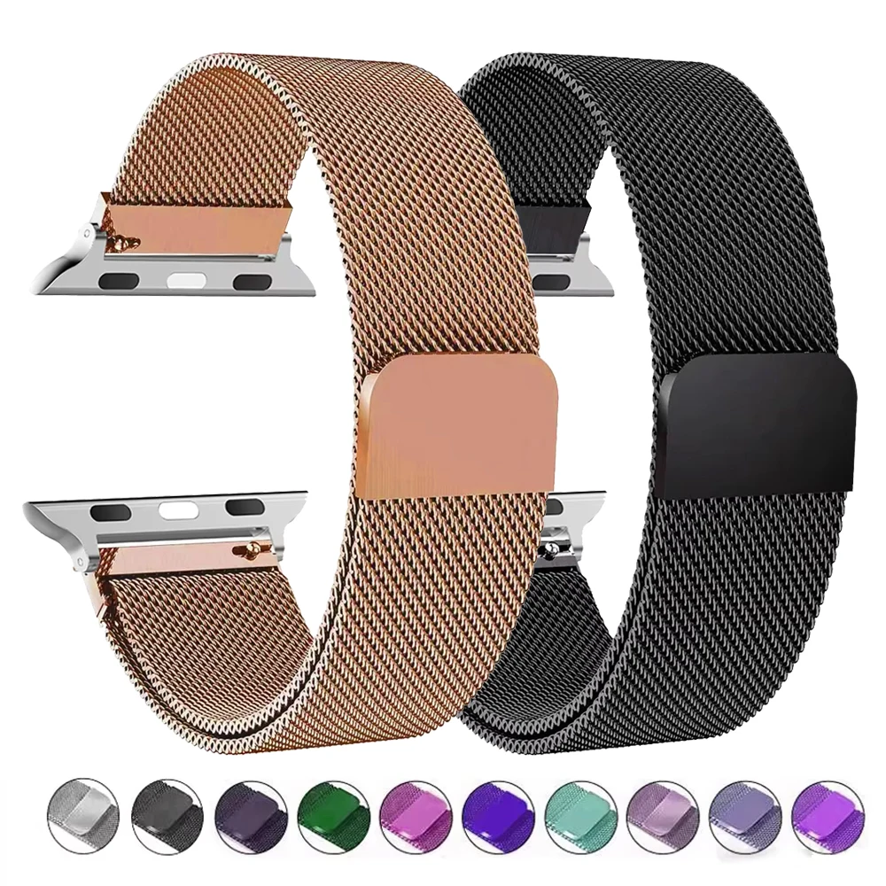 milanese Loop Band for apple watch Strap Ultra 49mm 45mm 44mm 41mm 40mm Metal Wristband bracelet iwatch series 3 4 5 6 7 8 9 SE