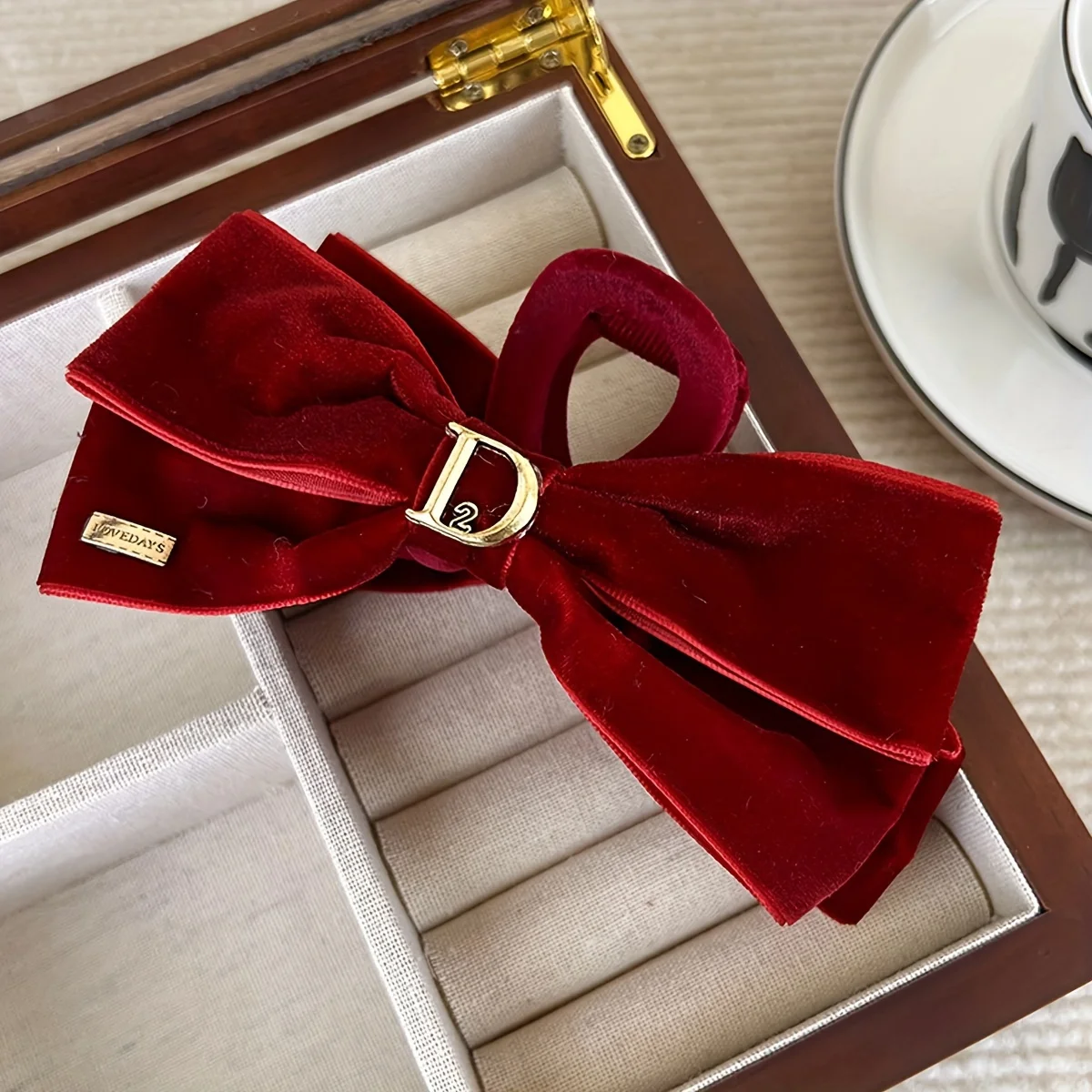 1 set fluwelen vlinderknoop haarklauwen, fluwelen prinsessenhoofdplaat haargrijpclip, haaraccessoires voor dames haaienclip