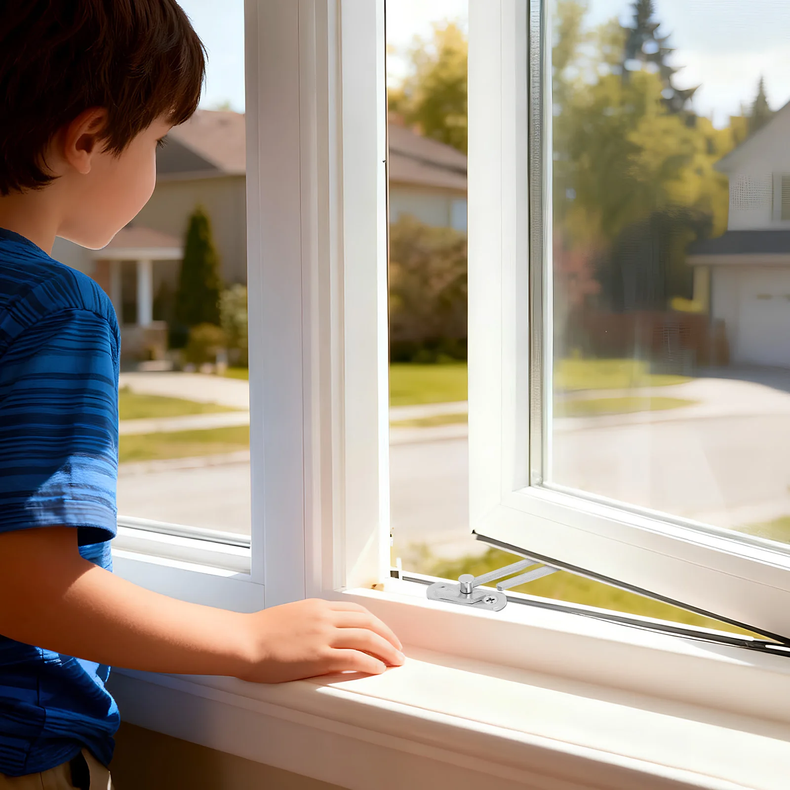 

4Pcs Window Safety Lock Concealed Stopper Limiters Easy Install Security Stops for Vertical Sliding Windows