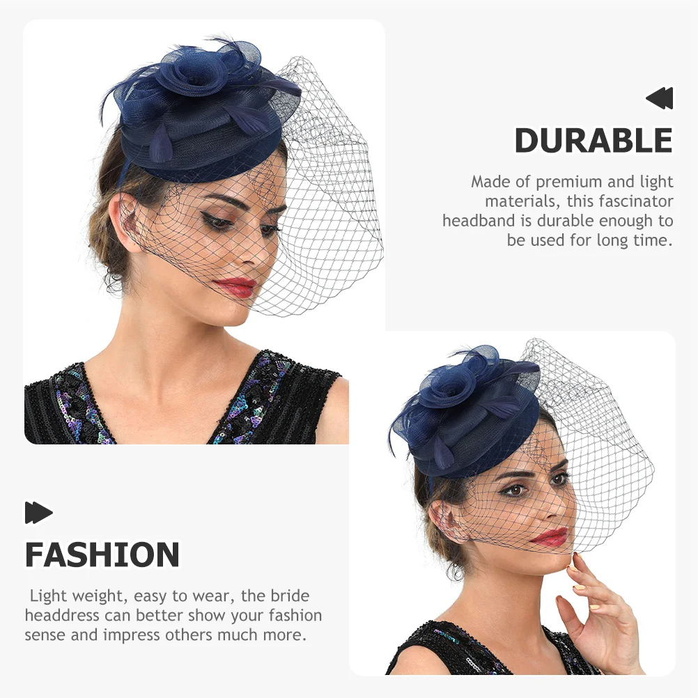 

Fringe Headpiece Hair Clip Hat Women Tea Party Fascinator Elastic Headband Bridal Accessories Bride Headdress