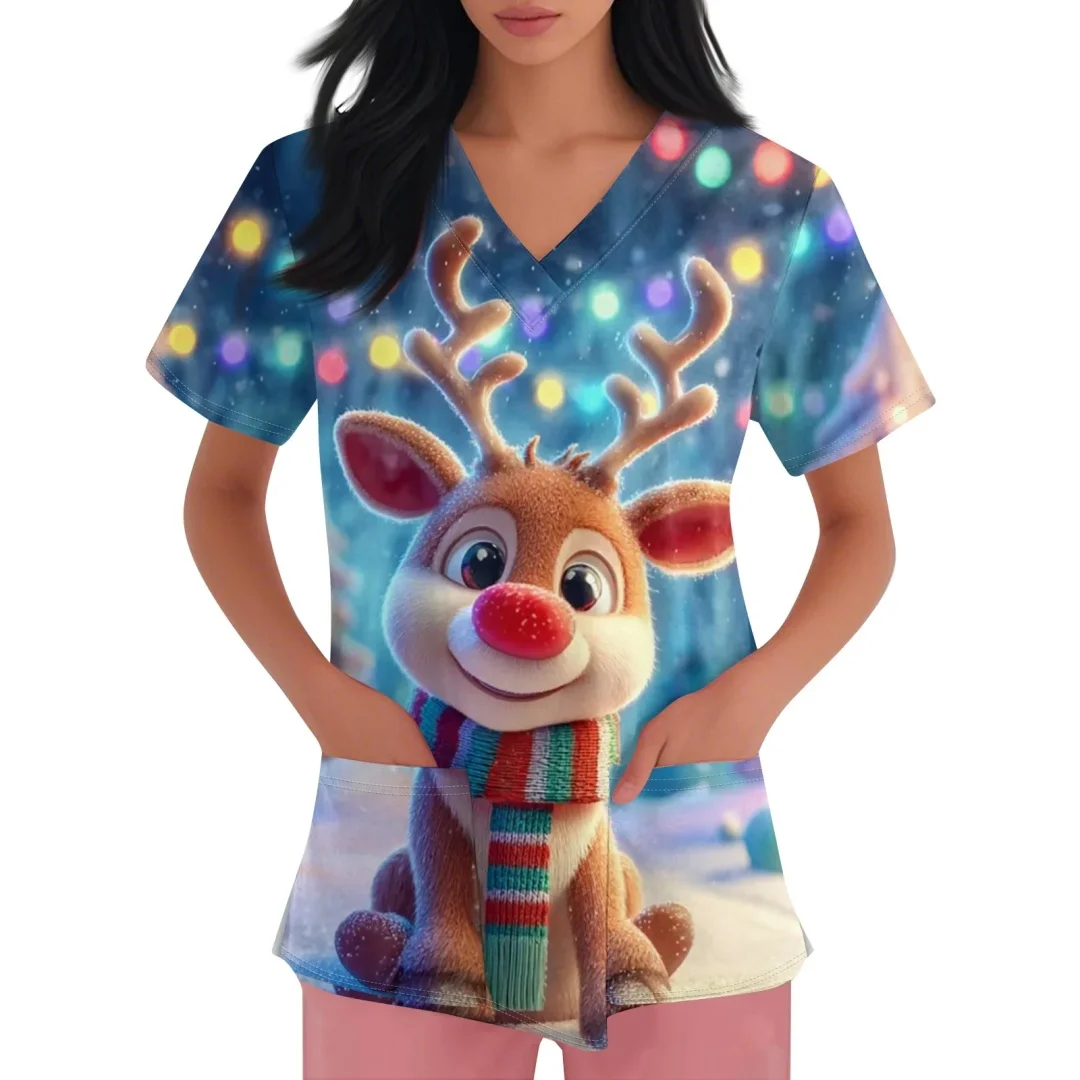 Nieuwe Mode 3D Happy Christmas Afdrukken Uniformen T-shirt Dames T-shirts Met Korte Mouwen Grappige Kerst Grafische Dameskleding Tees