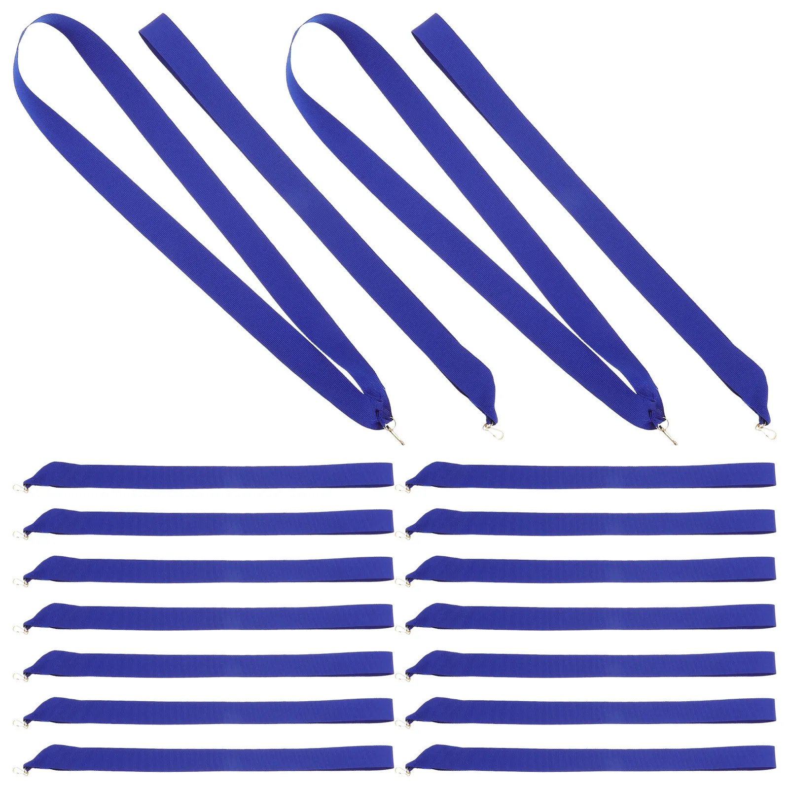 

30Pcs Lightweight Comfortable Blue Medal Lanyards Flat Award Ribbons Weatherproof for Soccer Sports Contests Graduation Parties