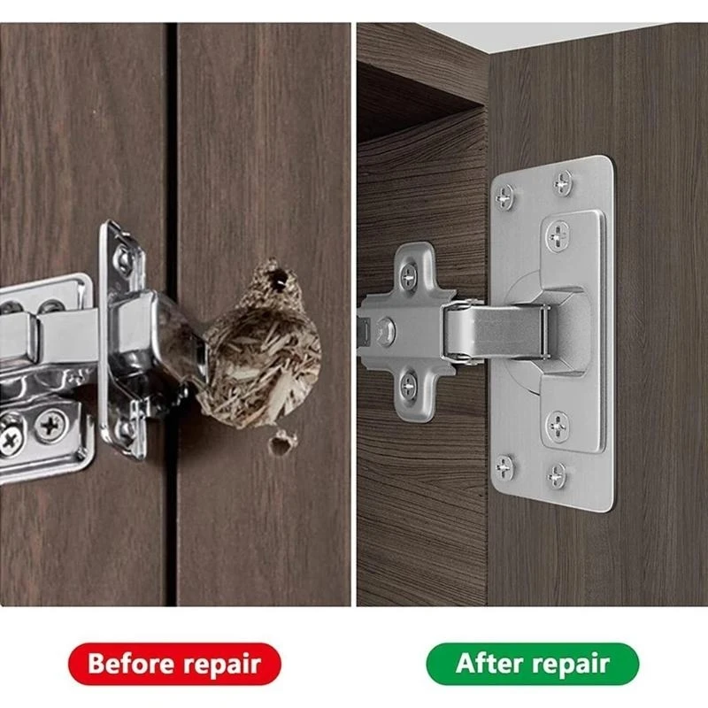 Rustproof Hinge Repair Mounting Plate for Cabinet Doors Includes Screws&Tool