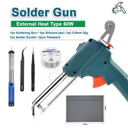 Soldering Iron Kit 220/110V Corded Electric Welding Gun with Welding Wire One-handed Operation for Soldering Circuit Boards Elec