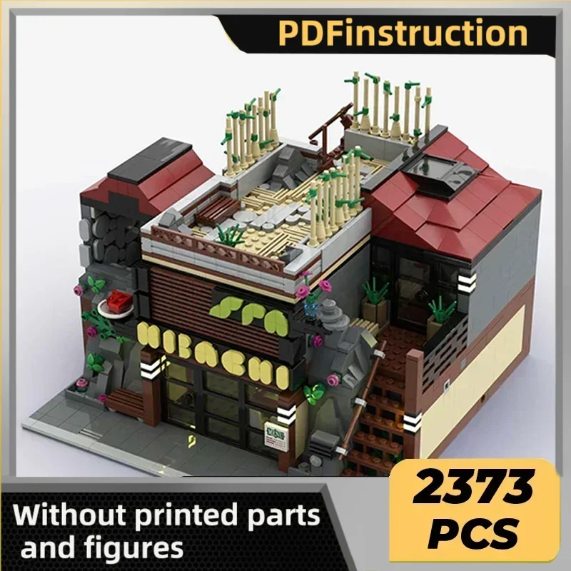 

Street View Model Moc Building Bricks Hibachi Restaurant and Day Spa Technology Modular Blocks Gifts Christmas Toys DIY Assembly