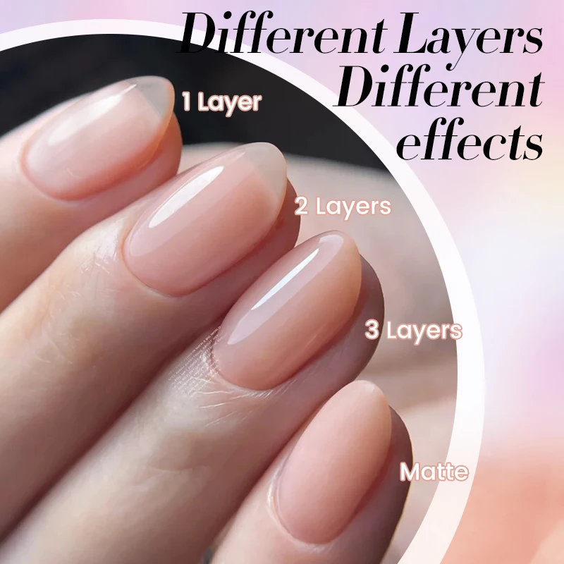 BORN PRETTY6Pcs 10ML Nail Gel Polish Set Jelly Nude Pink Color Gel Soak Off Gel Nail Polish Or Home & Salon Nail Art Design