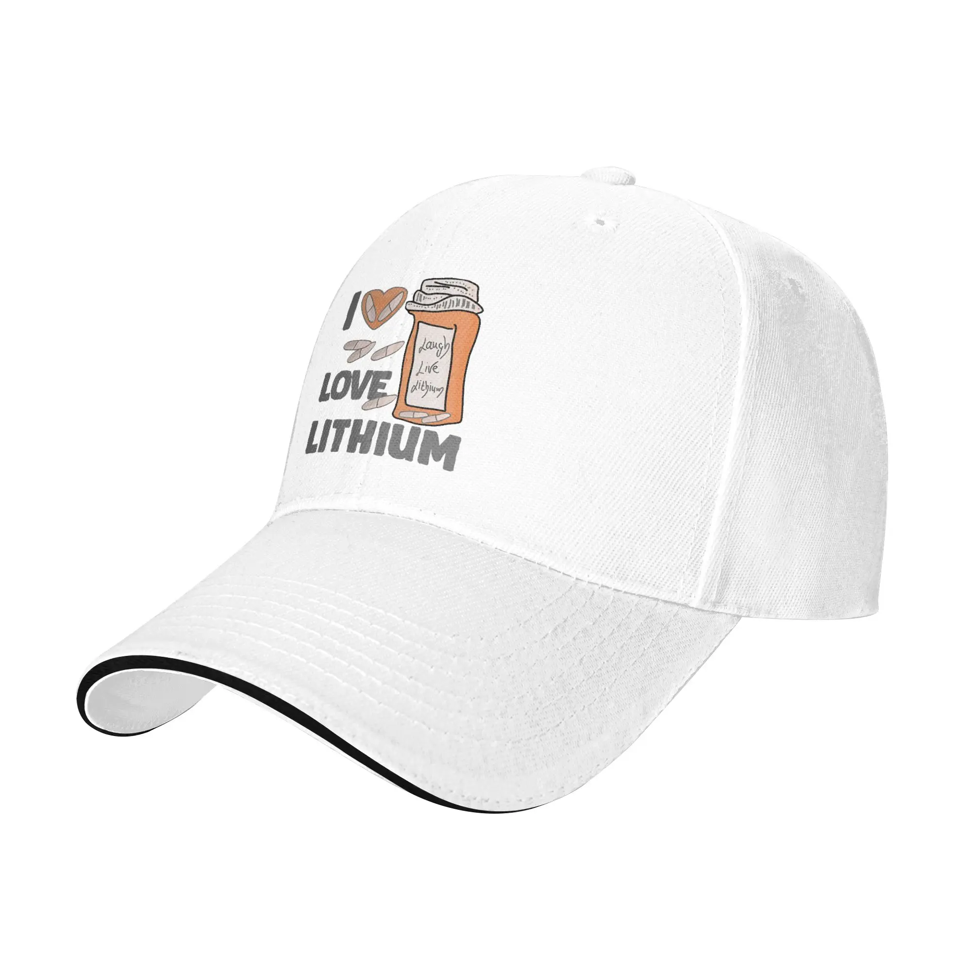 live laugh lithium  Sun Baseball Cap  Casual Unisex-Teens Washed Hip Hop Hats Hot Sale Custom Logo Outdoor Sports Baseball Caps