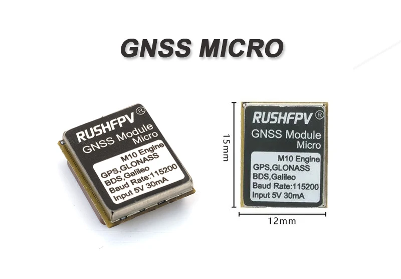 RUSHFPV GNSS Pro Mini Micro M10 GPS Module 10HZ Rate Built-in Ceramic Antenna for RC FPV Freestyle Drone DIY Parts