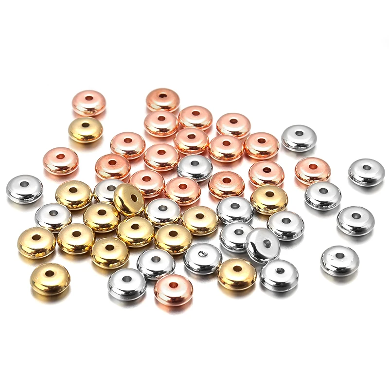 200-400Pcs CCB Charm Spacer Beads Wheel Bead Flat Round Loose Beads For Jewelry Making DIY Necklace Bracelet Accessories