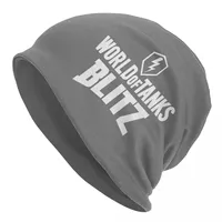 World Of Tanks Blitz Logo Warm Knitted Cap Fashion Bonnet Hat Autumn Winter Outdoor Beanies Hats for Men Women Adult