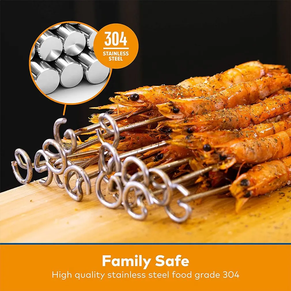 Air Fryer Skewer Stand Stainless Steel Barbecue Vertical Skewers Holder Grilling Stand Air Fryer Kitchen Accessories