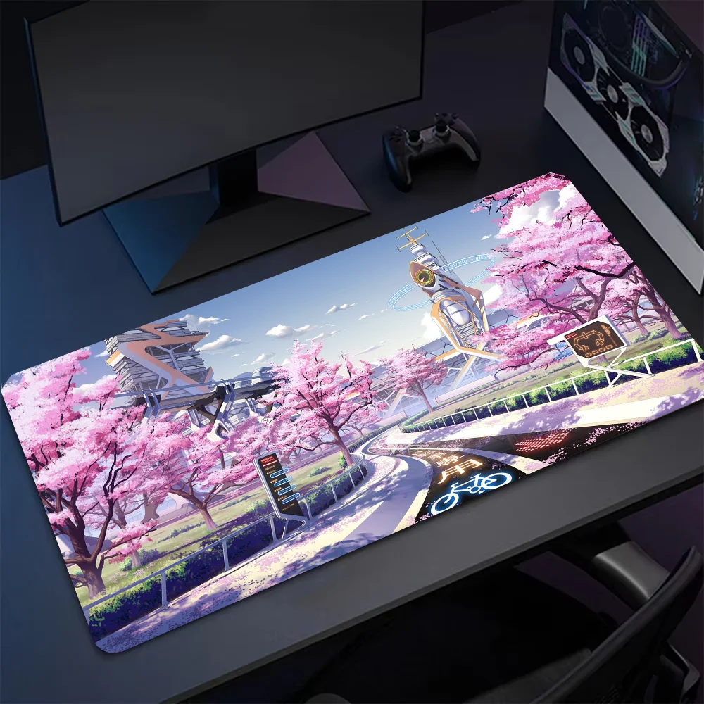 Flowers And Cherry Blossoms Non-slip Mouse Pad Suitable For Office Computers Laptops E-sports Game Desk Mats XXL Keyboard
