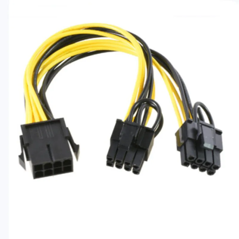 CPU or GPU 8Pin to 2*8pin(6+2) Graphic Card for miner Double PCI-E PCIe 8Pin Power Supply Splitter Cable Cord 0.2M