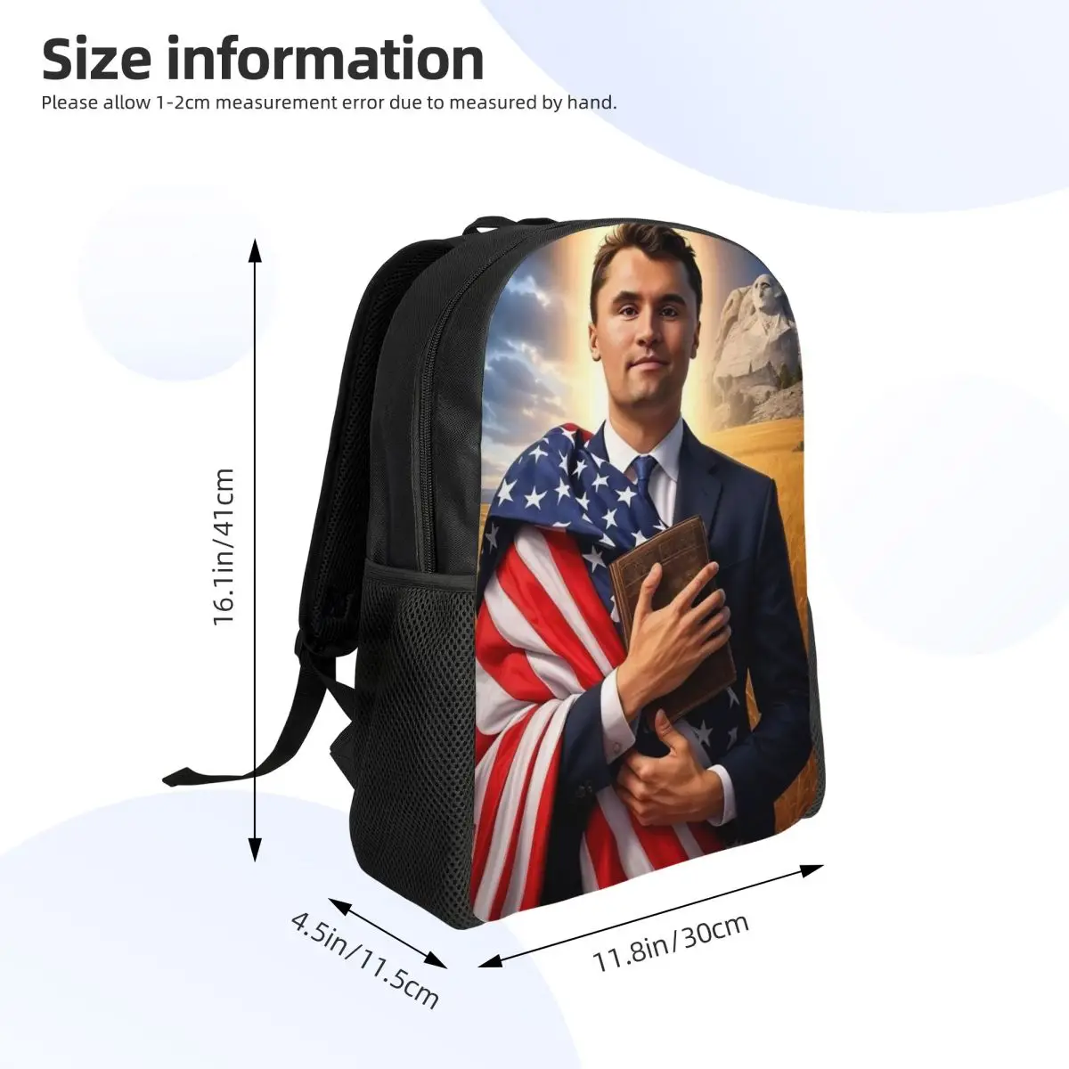 حقيبة ظهر Charlie Kirk Angelic Advocate للأطفال والبنات والأولاد خفيفة الوزن للرعاية النهارية للأطفال الصغار #4