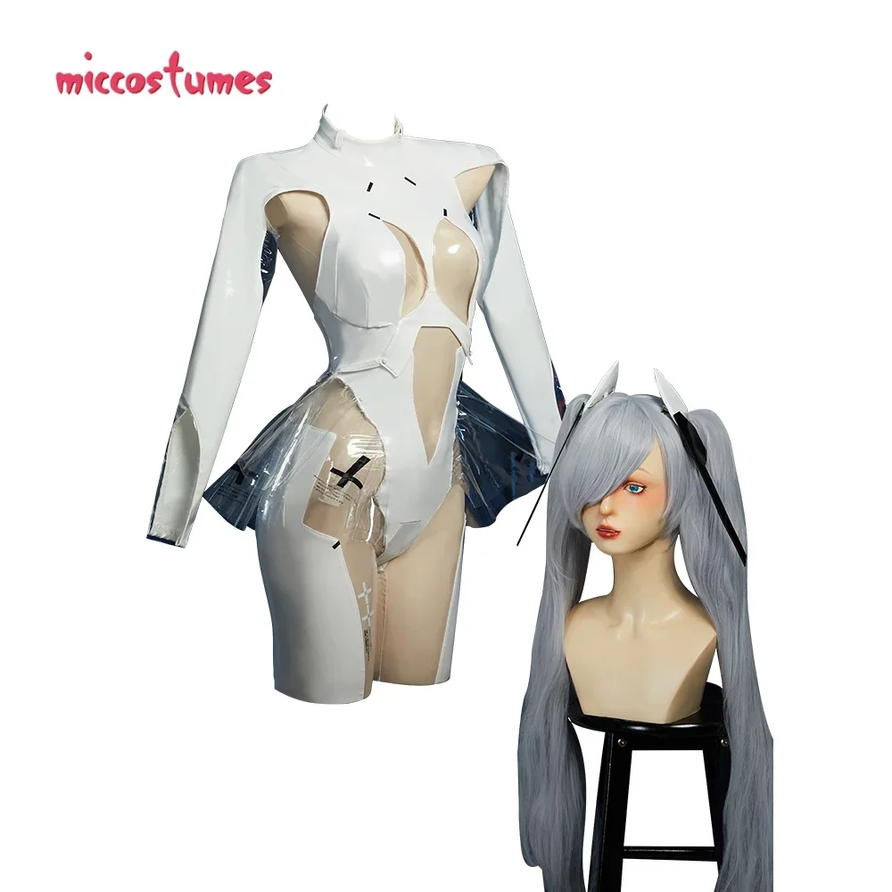 

Miccostumes Women's Cinderella Cosplay Costume Jumpsuit with Gloves Headpiece Halloween Cosplay Costumes