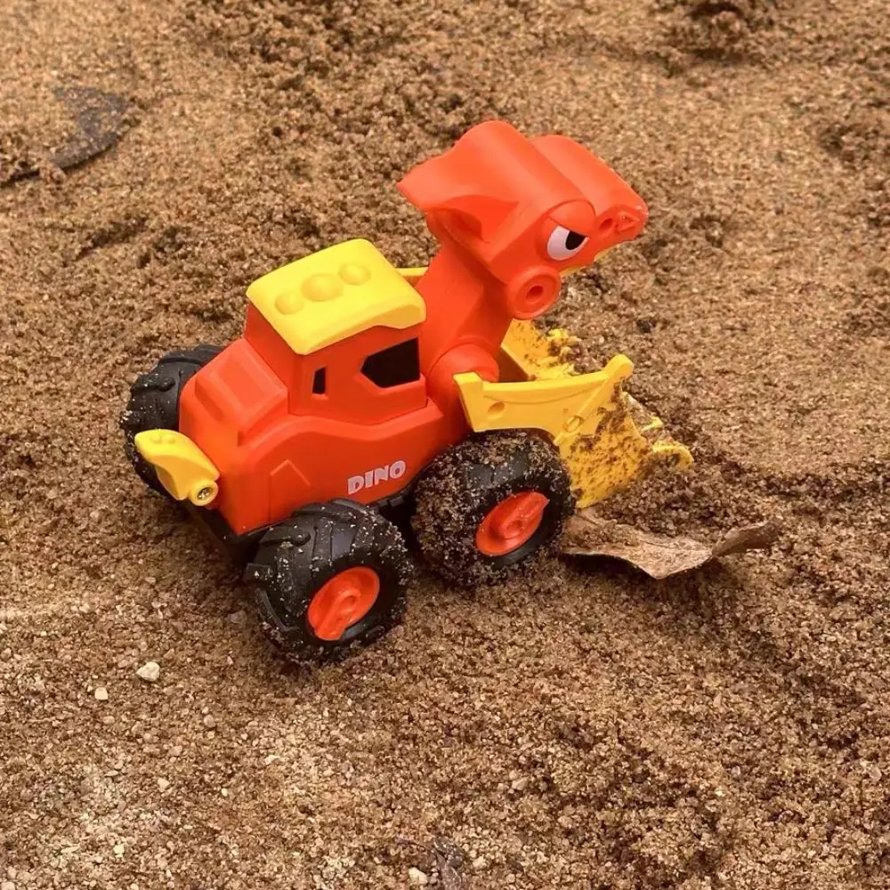 Plastikowy Samochodzik Zabawka dla Dzieci Napędzany Naciągiem Puzzle Umiejętności Manualne Dinozaur Inżynieryjny Model Samochodu Kolekcja Kreskówka Dzieci Koparka Samochodowa Zabawka