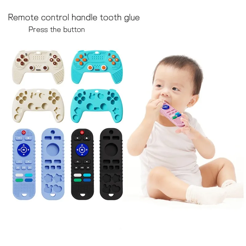 Baby Silicone Teether Toys Remote Control Game Machine Shape Teething BPA Free Silicone Kids Sensory Educational Toy Gifts