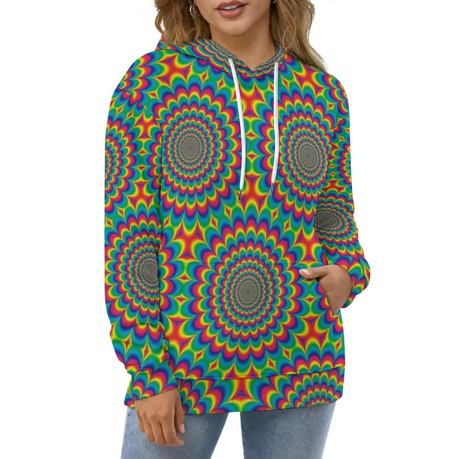 Psychedelic Sixties Hoodies Long Sleeve Hippie Style Y2k Casual Hoodie Spring Korean Fashion Oversize Graphic Loose Sweatshirts