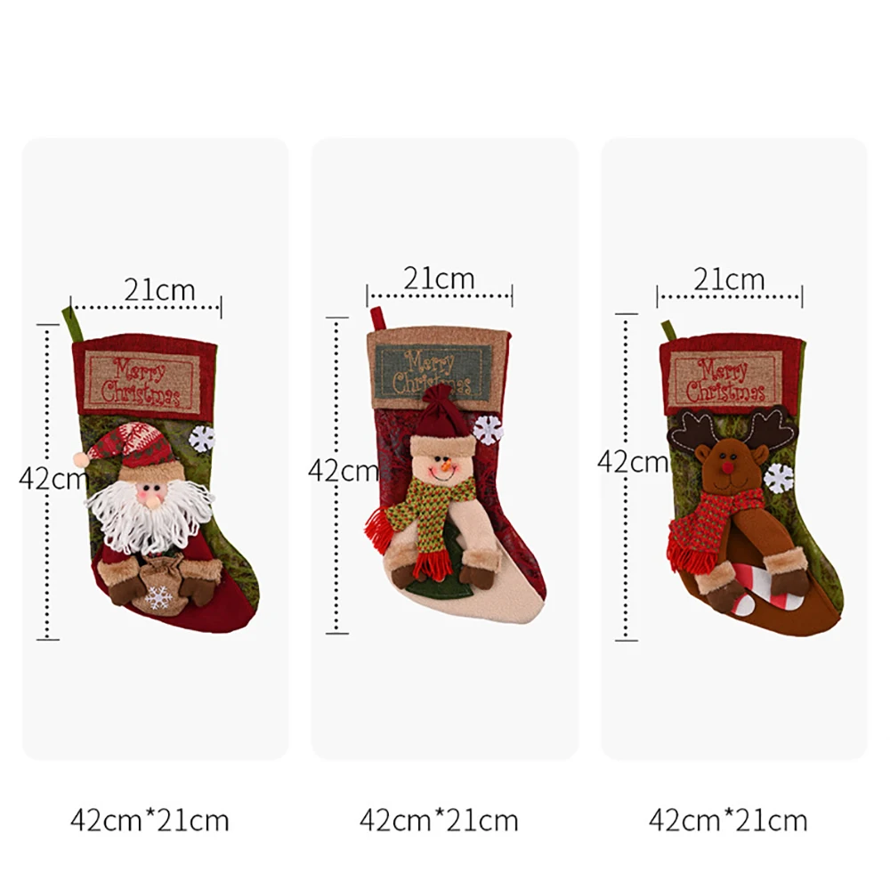 Bolsa de dulces navideña para niños, medias navideñas, decoraciones navideñas para el hogar, decoración de Noel, bolsa de regalo de Año Nuevo 2023