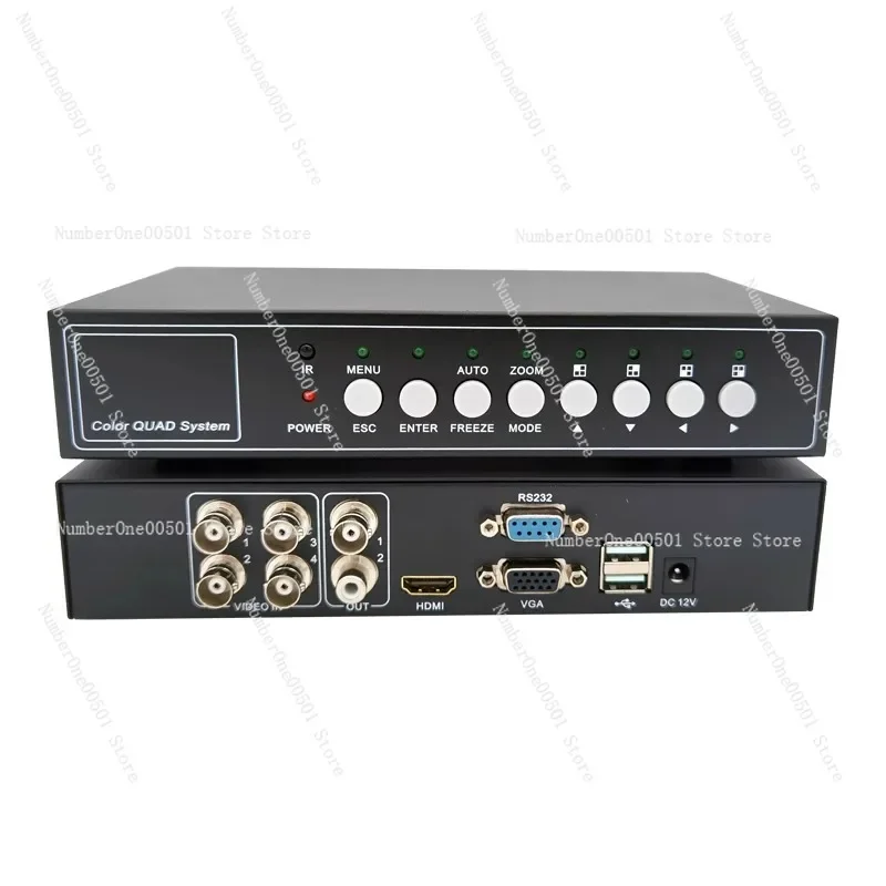 TVI screen splitter AHD coaxial analog high-definition 4-channel quad video image split screen VGA serial port 232