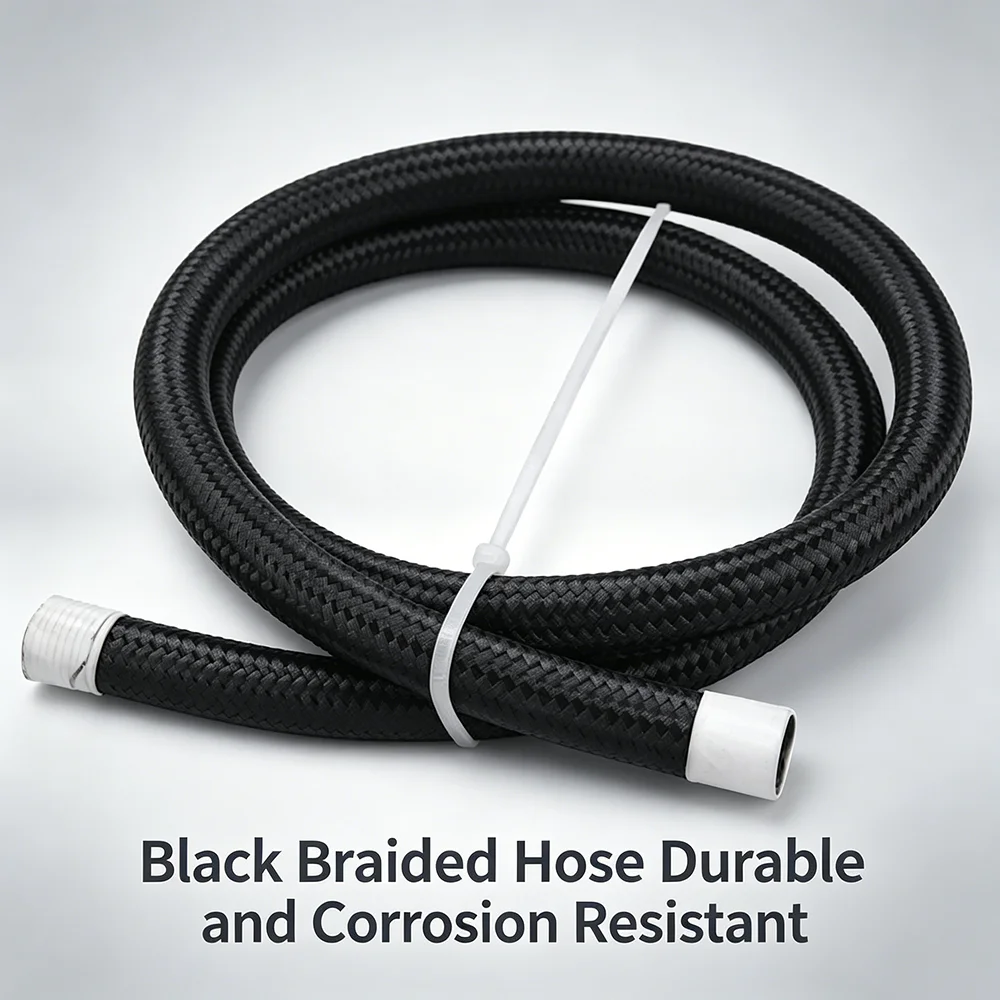 CPE Rubber Fuel Hose Braided Stainless Steel Lining AN4 AN6 AN8 AN10 AN12 AN16 Nylon Reinforced Oil Gas Cooler Pipeline