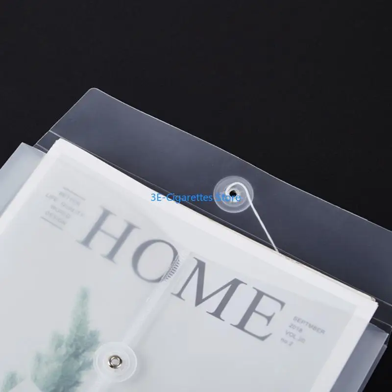 

W8KA 20Pcs Clear File Folder Letter Size File Bags String Closure File Wallet Receipt Wallet Document Folder Bag for Student