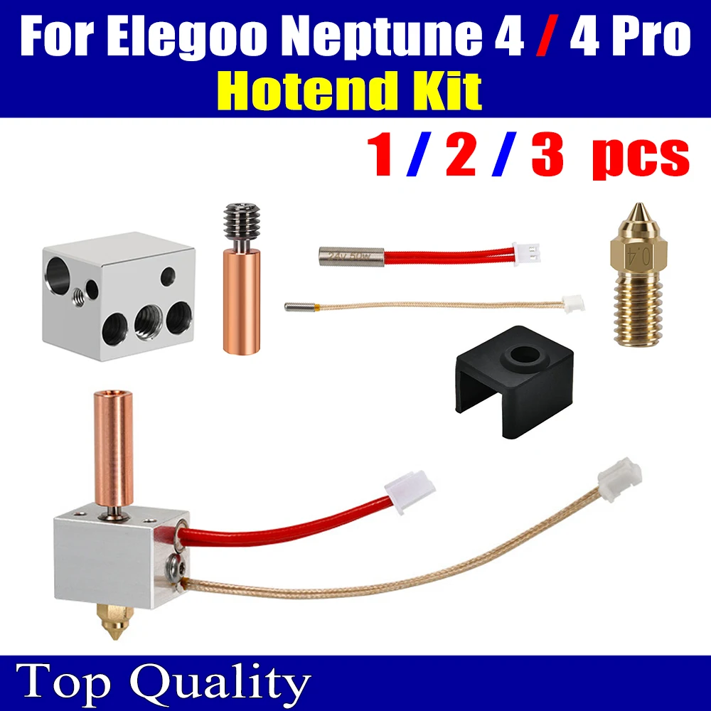 For Elegoo Neptune 4 Hotend Kit Nozzle for Elegoo Neptune 4 pro Heated Block Thermistor Cartridge Heater Neptune4 Pro Hotend Kit