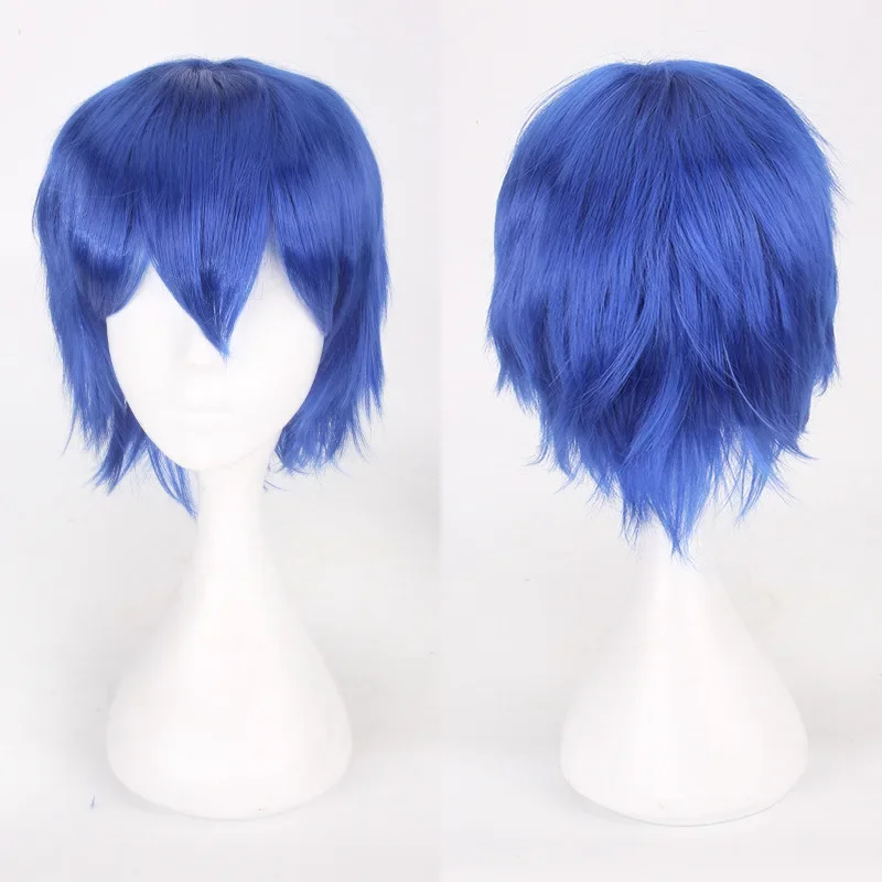 Men\'s Synthetic Short Fluffy Red Silver Gray Light Golden Yellow Green Pink Purple Orange White Universal Cosplay Wig Bangs