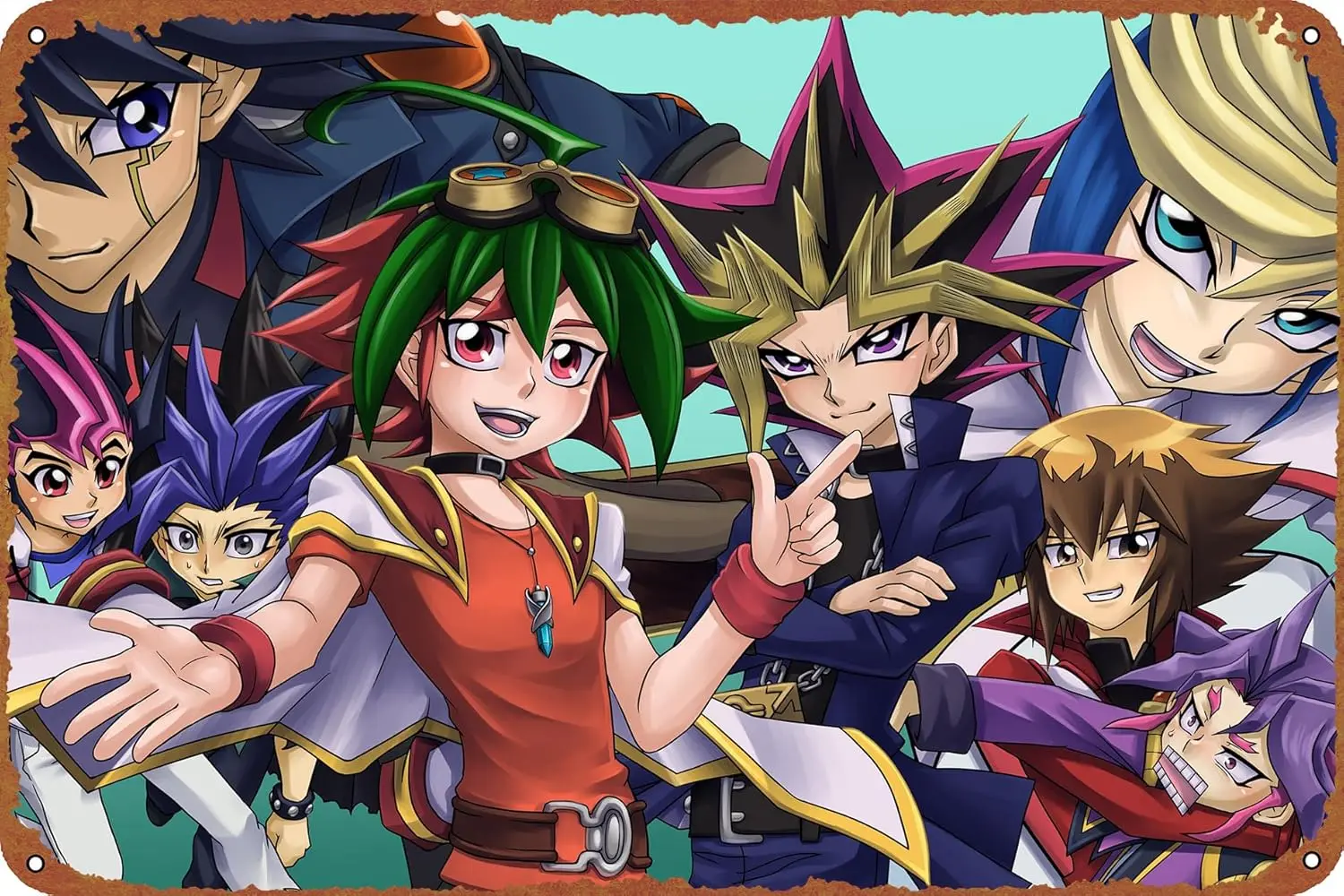 Yu Gi Oh! Yu Gi Oh! Zexal Poster Tin Plate Metal Style Cafe Home Bar Garage Garden Door Wall Art Decor 8x12 inches sign
