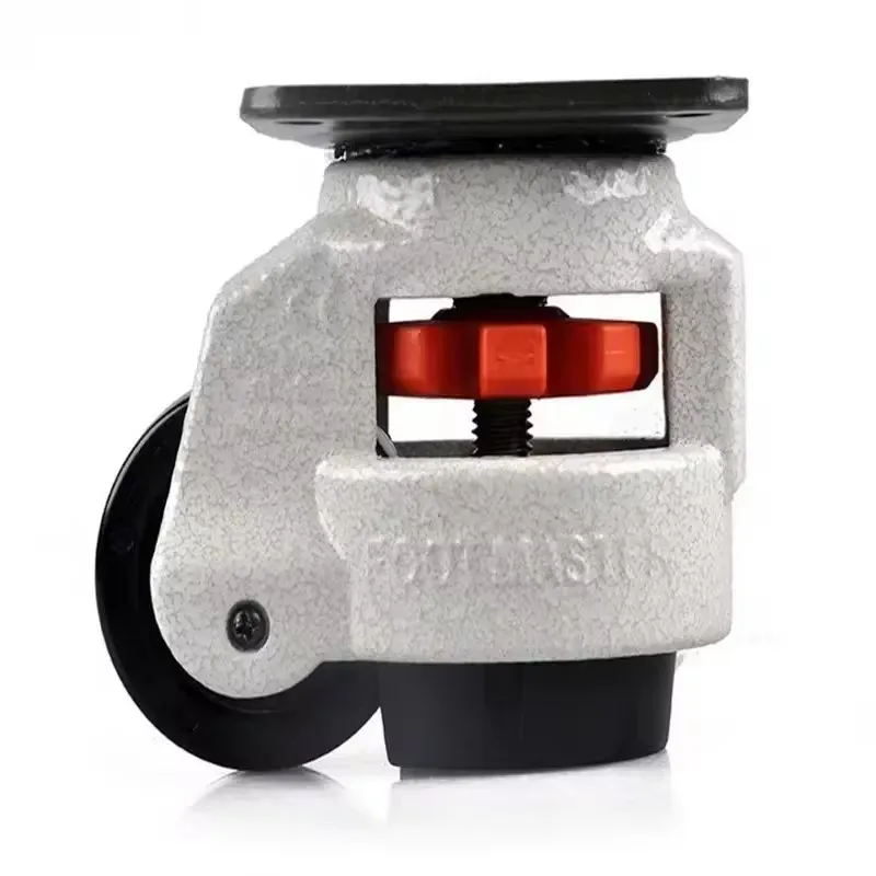 Industrial-Grade Flat Base Casters with Adjustable Leveling Support, 500KG Heavy Load Capacity